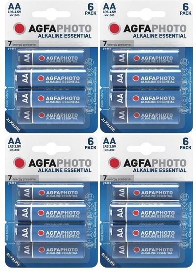 Bateri alkaline AGFAPHOTO AA Essential, 1.5V, paketim 6 copë