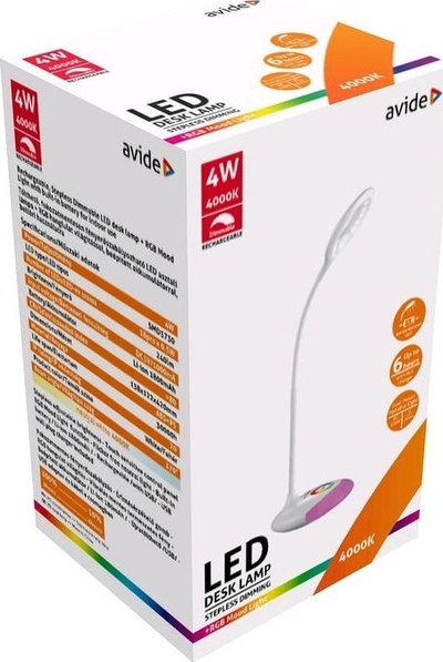 Lampë tavoline Avide LED, 4W, RGB, e bardhë