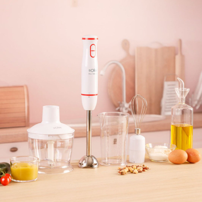 Blender dore Solac BA5614, 1000W, set shumëfunksional, i bardhë
