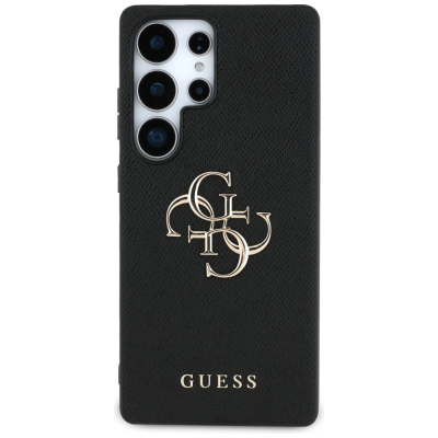 Mbulesë telefoni Guess PU Grained 4G Metal Logo, për Samsung Galaxy S25 Ultra, e zezë