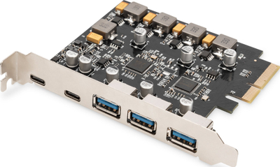 Kartë zgjeruese Digitus USB 3.1 PCIe Controller, 2x USB C, 3x USB A 3.1 Gen 2