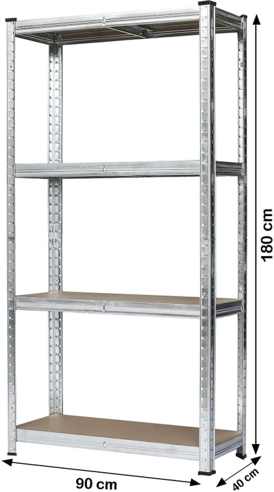 Метален рафт Probuilder Steel Shelf, 4 нивоа, поцинкуван челик