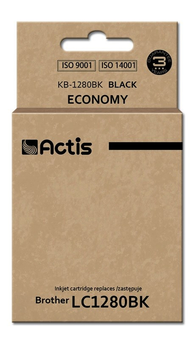 Ngjyrë për printer Actis KB-1280BK (zëvendësim për Brother LC1280BK), 60 ml, e zezë