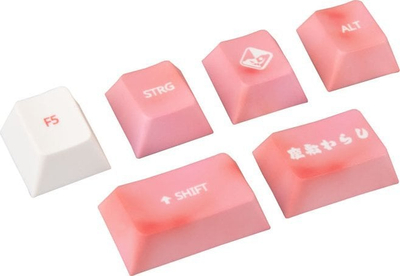 Set keycaps Traitors Keys ZASHIKI WARASHI, 6 copë, PBT, rozë e bardhë