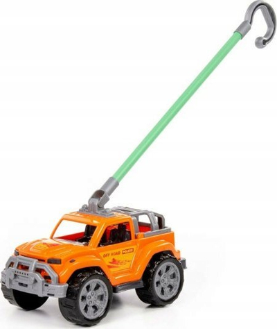 Makina lodër Legionary Stroller 63936, me dorezë të gjatë, xhip tereni, portokalli