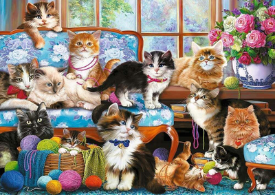 Puzzle Trefl Cat Family, 500 copa, shumëngjyrësh