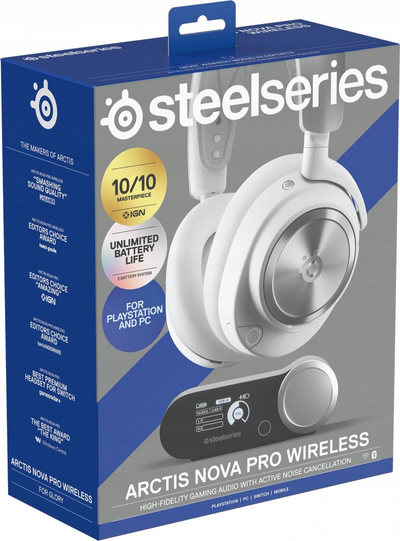 Headset gaming SteelSeries Arctis Nova Pro Wireless, për PC dhe PlayStation, pa tel, i zi