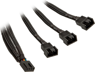 Kabllo ndarëse për ventilatorë EK Water Blocks EK-Cable Y-Splitter, 3x PWM, 10cm, e zezë