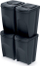 Kosh plehrash Prosperplast Sortibox, set 4 x 35L, për ndarje mbeturinash, i zi