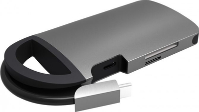 Докинг станица за тестирање Umax U-Connect H7 UB307, USB C, HDMI 4K, сива
