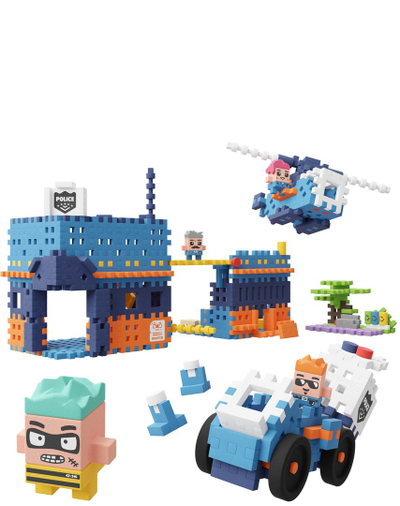 Set konstruktiv Marioinex Waffle Mini Police Station, 280 pjesë, +3 vjeç
