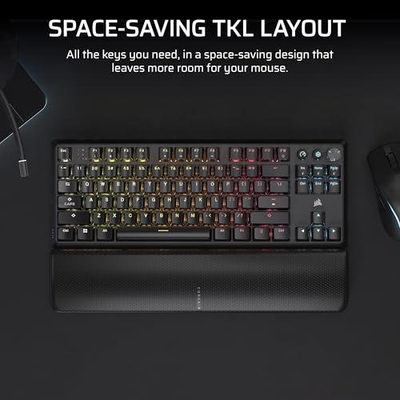 Tastierë gaming CORSAIR K70 CORE TKL, pa tela, mekanike RGB, e zezë