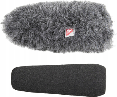 Set mbrojtës mikrofoni Rycote 12cm SGM shkumë + Windjammer, për shotgun 19-22mm, i zi