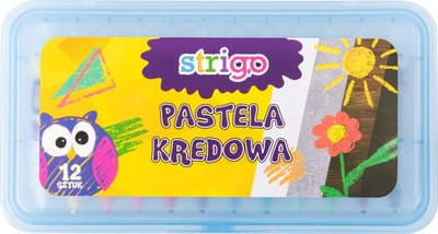 Pastelë shkumësi Strigo Chalk Pastels, set me 12 ngjyra, shumëngjyrëshe