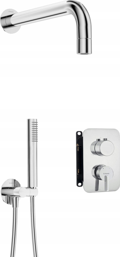 Set i fshehur dushi Deante BOX BXYZ0QSM, me miksër, çelik inox, argjendtë