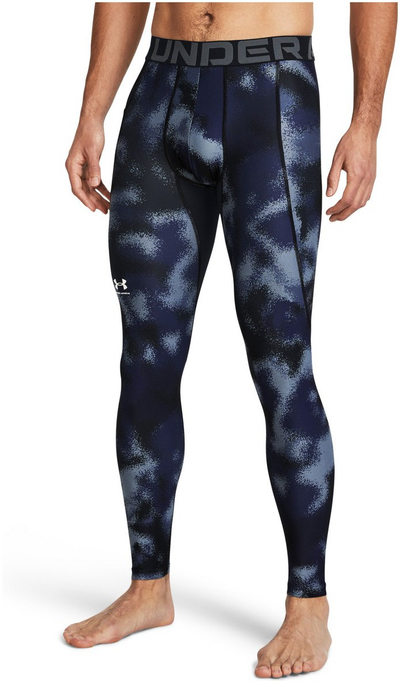 Компресивни машки легинси Under Armour HeatGear Armour Print, спортски перформанси, со принт, темно сини