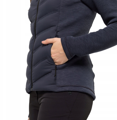 Xhaketë femrash Jack Wolfskin Tasman Jkt W 1707272, poliester, me kapuç, e zezë
