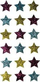 Stikera 3D me shkëlqim Dalprint Stars, 18 copa, shumëngjyrëshe