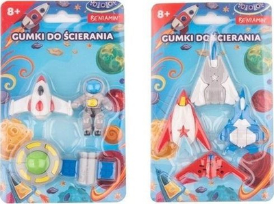 Goma fshirëse Beniamin, set me 6 copë, në formë aeroplani, shumëngjyrëshe