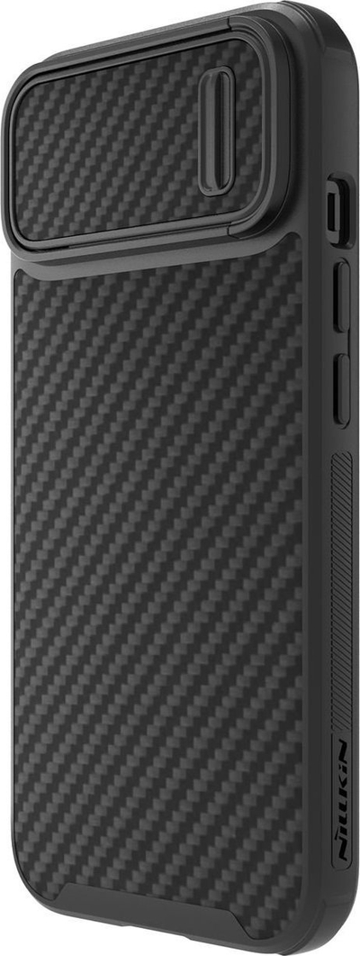 Futrollë Nillkin Synthetic Fiber S për iPhone 14 Plus, me kapak kamere, e zezë