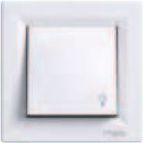 Buton shtytës Schneider Electric Asphora (EPH0900221), IP44, i bardhë
