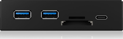 Panel frontal Icy Box IB-HUB1417-i3, 2x USB 3.0, USB-C, lexues kartele SD, i zi