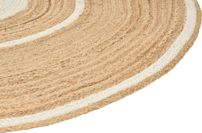 Tapet rrumbullak Beliani HALFELI, 140 cm, jute edhe pambuk, bezhë krem