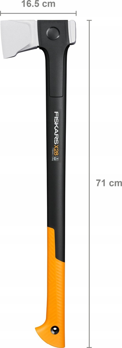 Секира за сечење дрва Fiskars X-Series X28 M, 72cm, рачка FiberComp, портокалова и црна