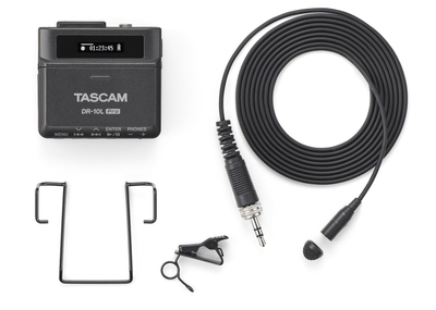 Regjistrues audio Tascam DR-10L Pro, 32-bit, me mikrofon lavalier, i zi