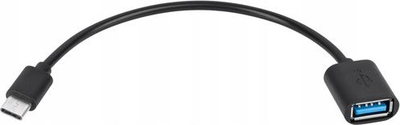 Kabllo adapter USB A në USB Type C OTG, 20 cm, i zi