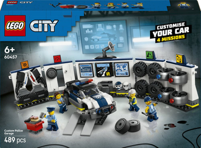 Set ndërtimi LEGO City Custom Police Car Garage 60457, 489 pjesë, 6+ vjeç, shumëngjyrësh