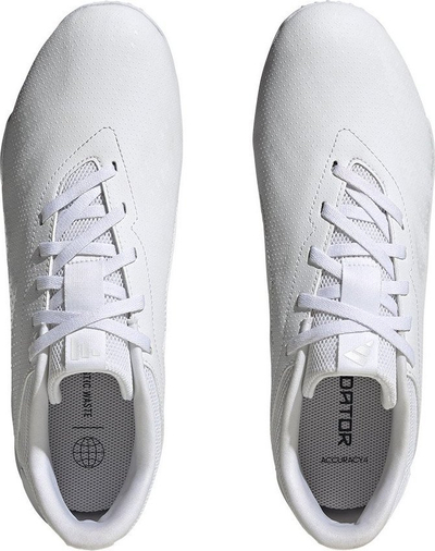 Këpucë futbolli për sallë Adidas Predator Accuracy.4, taban gome, sintetike, të bardha