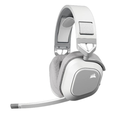 Kufje gaming Corsair HS80 MAX, wireless, Dolby Atmos, të bardha