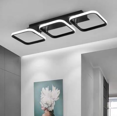 Llambë tavani LED moderne, 33W, 52cm 4500K, e zezë