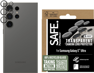 Mbrojtës lente kamere PanzerGlass SAFE, për Samsung Galaxy S25 Ultra, transparent