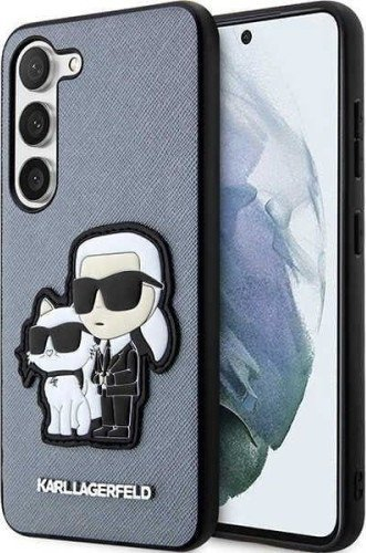 Kejs telefoni Karl Lagerfeld KLHCS23MSANKCPG, për Samsung Galaxy S23 Plus, lëkurë Saffiano, gri