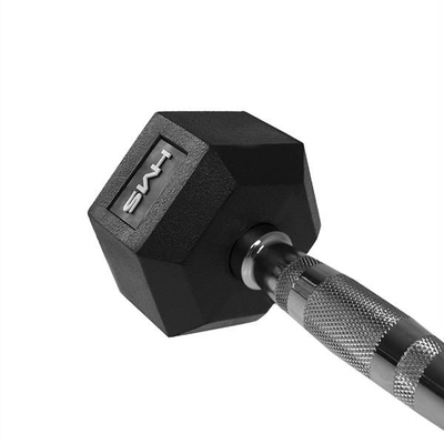 Hantel HMS HEX PRO, 14 kg, çelik me veshje gome, i zi
