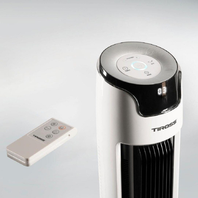 Ventilator kolonë me telekomandë, i qetë, i hollë, ngjyrë e bardhë