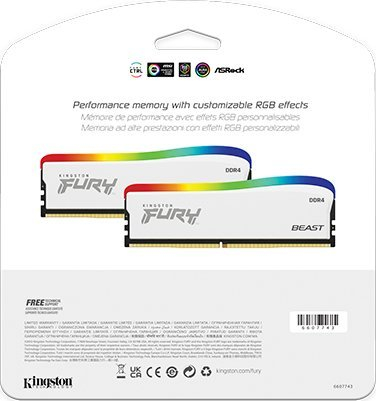 Memorie Kingston Fury Beast RGB Special Edition, DDR4, 16 GB, 3200 MHz, CL16, KF432C16BWAK2/16