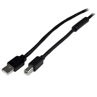 Активен кабел USB 2.0 A во B StarTech, 20 m, црн