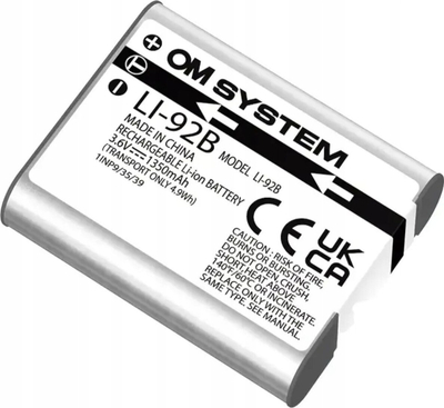 Bateri litium jon OM System LI-92B, 1350mAh, për kamera Tough TG