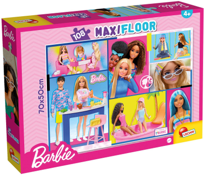 Puzzle Lisciani Maxifloor Barbie, 108 copa, për kalamoj, shumëngjyrësh