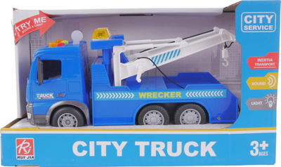 Kamionçinë lodër rimorkimi Artyk City Truck, drita dhe tinguj, 29.5 cm, blu
