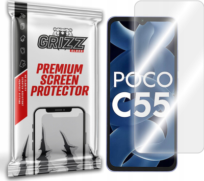 Xham mbrojtës hibrid GrizzGlass për Xiaomi Poco C55, transparencë e lartë