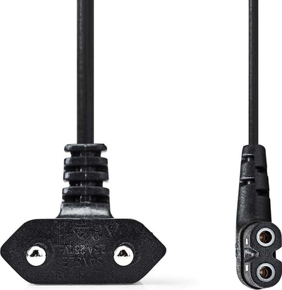 Kabllo rryme Nedis Euro në IEC-320-C7, 3m, prizë e kënduar, e bardhë