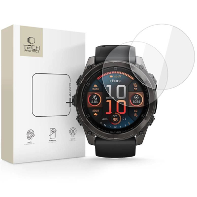 Mbrojtës ekrani Tech-Protect Glass Fit+, 2 copa xham i kalit, për Garmin Fenix 8 51mm, transparent