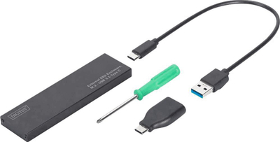 Kuti e jashtme SSD Digitus DA-71115, M.2 SATA, USB 3.1 Type-C, e zezë