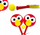 Set badminton me shkumë Sesame Street Elmo, 2 raketa, 1 top, i kuq