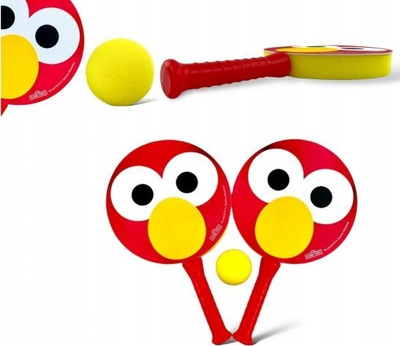 Set badminton me shkumë Sesame Street Elmo, 2 raketa, 1 top, i kuq