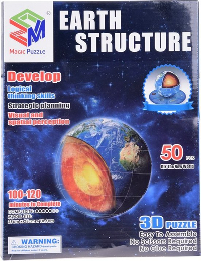 Puzzle 3D Jokomisiada Planet Earth, 50 pjesë, edukativ, shumëngjyrësh